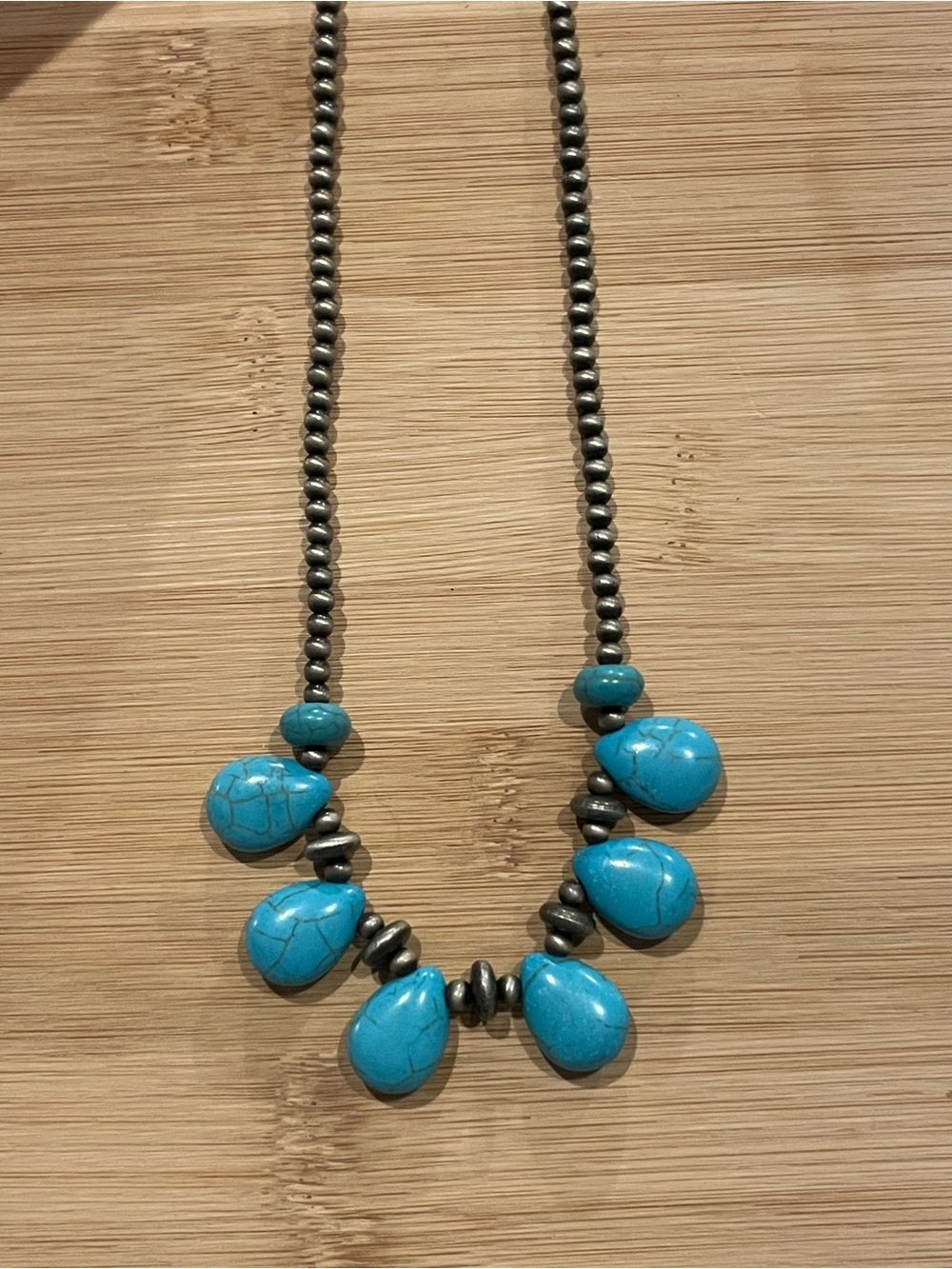 Turquoise Teardrop Statement Necklace - Women Jewelry